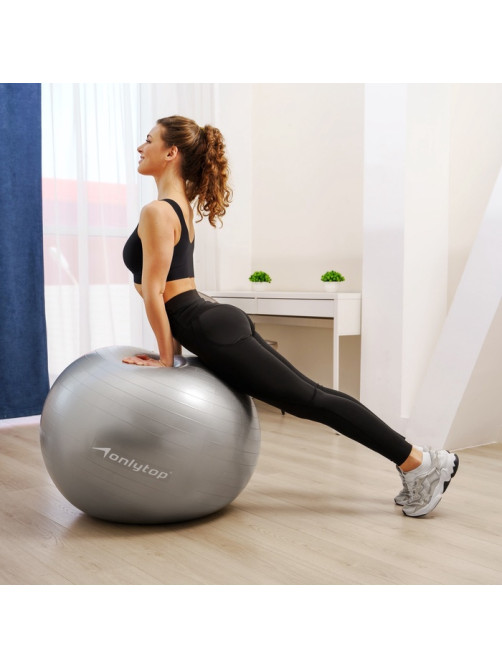 Фитбол ONLYTOP, d=85 см, 1400 г, антивзрыв, серый