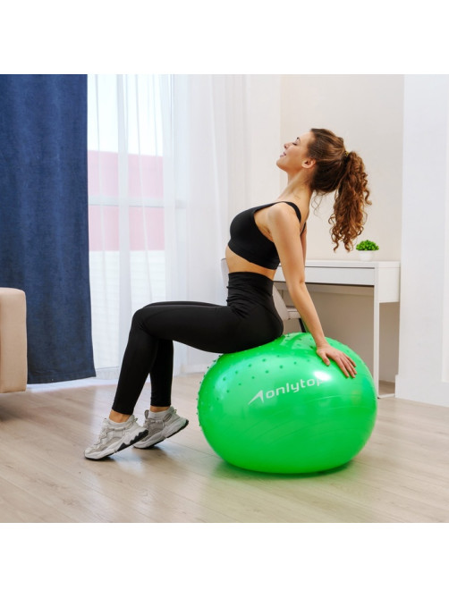 Фитбол ONLYTOP d=65 см, 1000 г, полумассажный, МИКС