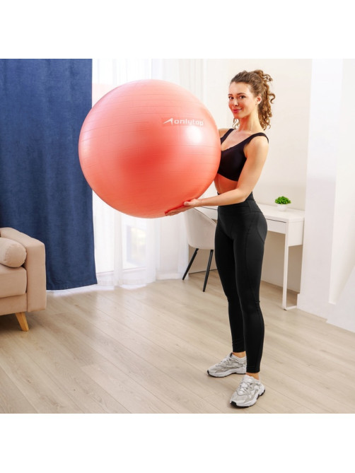 Фитбол ONLYTOP, d=85 см, 1400 г, антивзрыв, оранжевый