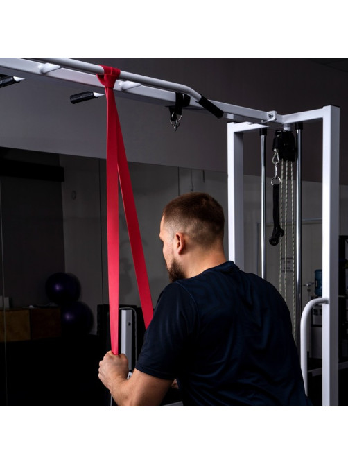 Эспандер ленточный многофункциональный ONLYTOP, 208×4.4×0.5 см, 17-54 кг, красный