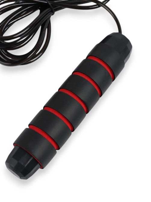 Скакалка спортивная ONLYTOP, 2.8 м, регулируемая, скоростная, с подшипником, чёрная, красная