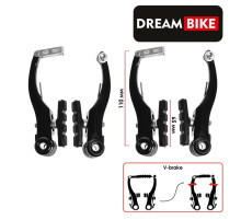 Тормоз Dream Bike V-brake, алюминий, рамки 110 мм, колодки 65 мм, чёрный