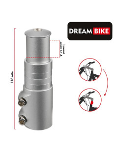 Удлинитель штока вилки Dream Bike, 115 мм, серый