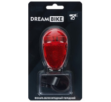 Фонарь велосипедный Dream Bike JY-399T-1, задний, 1 диод, 1 режим
