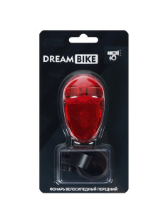 Фонарь велосипедный Dream Bike JY-399T-1, задний, 1 диод, 1 режим