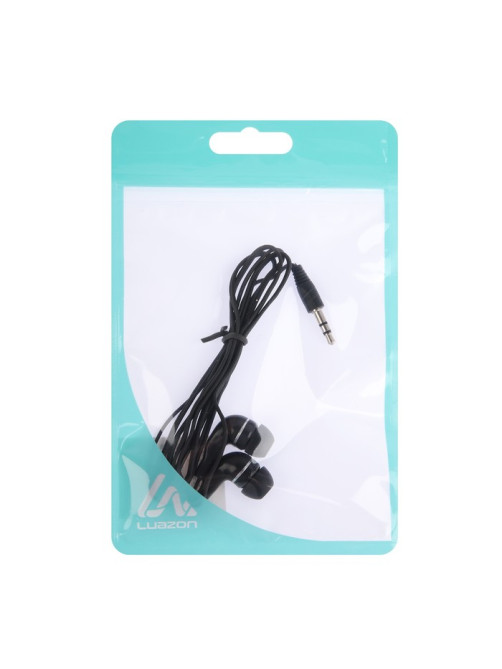 Наушники Luazon W-17, вакуумные, проводные, длина кабеля 95 см, чёрные