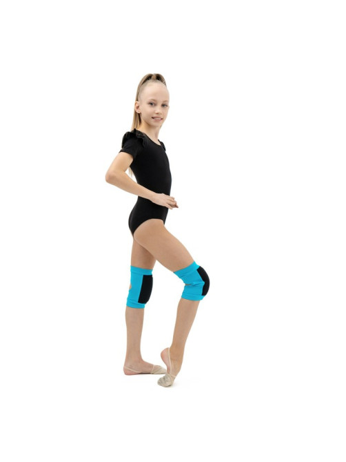 Наколенники для гимнастики и танцев Grace Dance, с уплотнителем, р. S, 7-10 лет, бирюза, чёрные