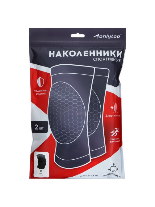 Наколенники волейбольные ONLYTOP, р. M, чёрные