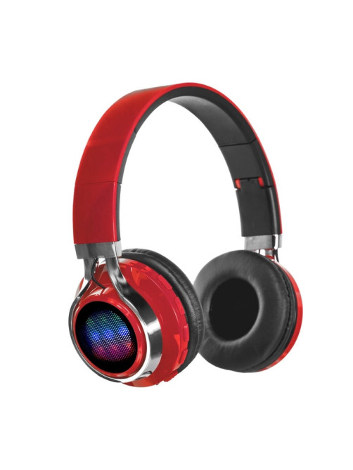 Наушники беспроводные, накладные, Luazon RX-1, Bluetooth 4.2, с микрофоном, с подсветкой LED, microSD, FM, 250 мАч, красные