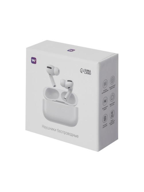 Наушники TWS беспроводные, Windigo Pro 2, вакуумные, Bluetooth 5.0, 45/500 мАч, с шумоподавлением, белые