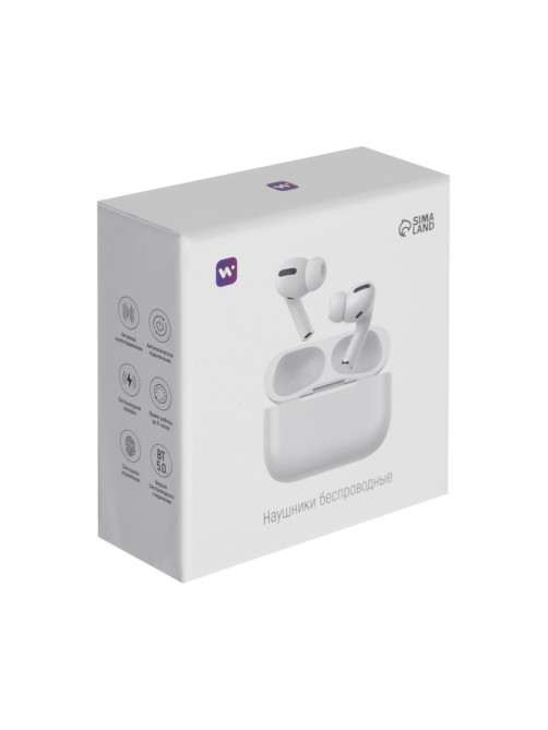 Наушники TWS беспроводные, Windigo Pro 2, вакуумные, Bluetooth 5.0, 45/500 мАч, с шумоподавлением, белые