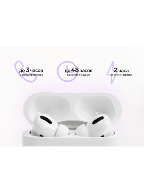 Наушники TWS беспроводные, Windigo Pro 2, вакуумные, Bluetooth 5.0, 45/500 мАч, с шумоподавлением, белые