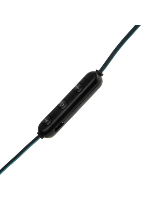 Наушники спортивные беспроводные, Luazon VBT 1.12, вакуумные, Bluetooth 4.1, с микрофоном, 80 мАч, чёрно-синие