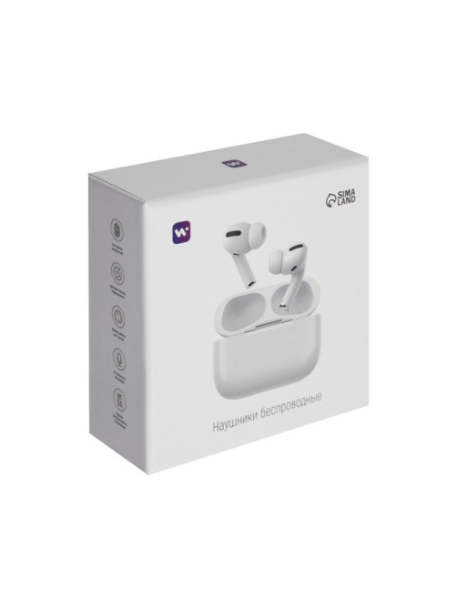 Наушники беспроводные Windigo Pro, TWS, вакуумные, Bluetooth 5.0, 40/500 мАч, белые глянцевые