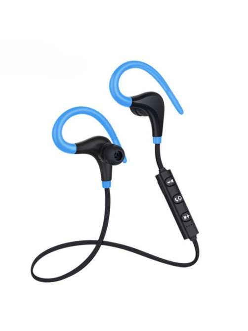 Наушники спортивные беспроводные, Luazon VBT 1.12, вакуумные, Bluetooth 4.1, с микрофоном, 80 мАч, чёрно-синие
