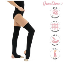 Гетры для гимнастики и танцев Grace Dance №4, длина 50 см, чёрные