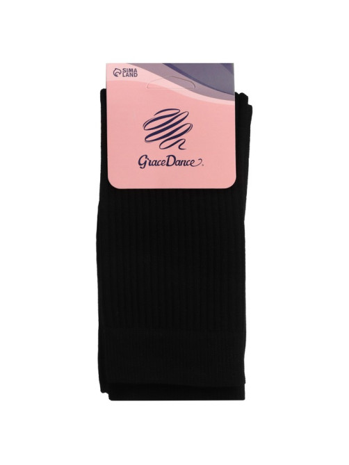 Гетры для гимнастики и танцев Grace Dance №4, длина 50 см, чёрные