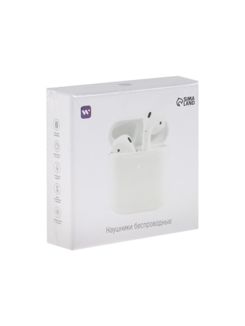 Наушники беспроводные Windigo W22, TWS, вкладыши, Bluetooth 5.0, 40/500 мАч, сенсор, белые глянцевые