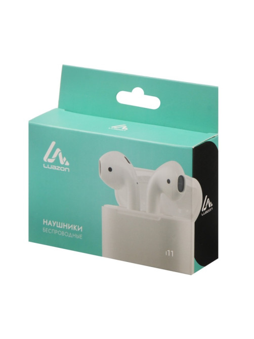 Наушники беспроводные Luazon i11, TWS, вкладыши, Bluetooth 5.0, 35/300 мАч, сенсор, белые