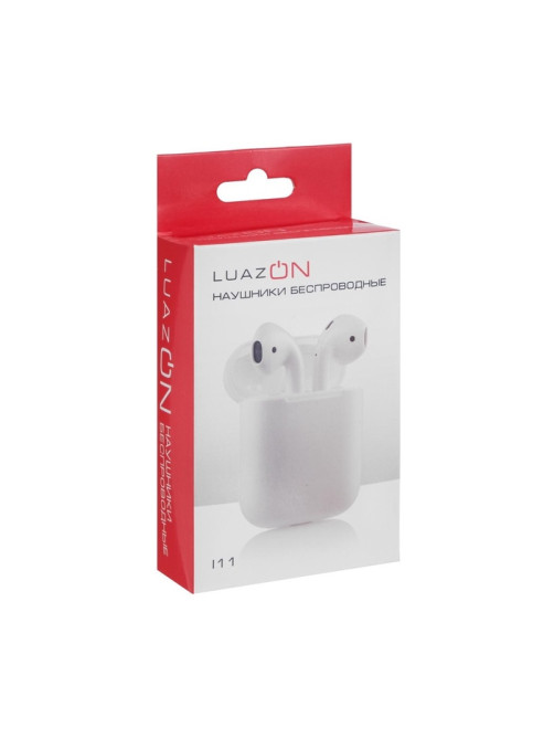 Наушники беспроводные Luazon i11, TWS, вкладыши, Bluetooth 5.0, 35/300 мАч, сенсор, белые