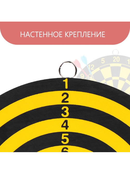 Дартс, мишень диаметром 22 см, 2 дротика