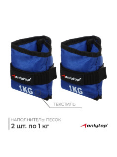 Утяжелители ONLYTOP, 2 шт.×1 кг, синие