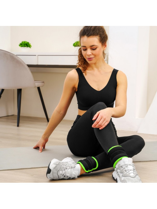 Утяжелители неопреновые ONLYTOP, 2 шт.×0.25 кг, чёрные, салатовые