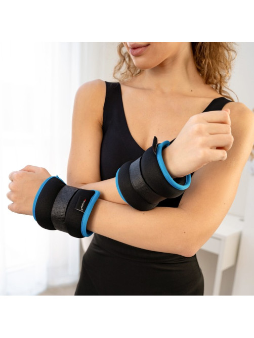 Утяжелители неопреновые ONLYTOP, 2 шт.×0.5 кг, чёрные, голубые