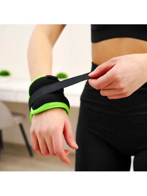 Утяжелители неопреновые ONLYTOP, 2 шт.×0.25 кг, чёрные, салатовые