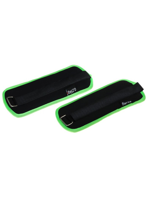 Утяжелители неопреновые ONLYTOP, 2 шт.×0.25 кг, чёрные, салатовые