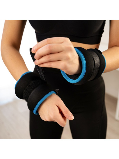 Утяжелители неопреновые ONLYTOP, 2 шт.×0.5 кг, чёрные, голубые