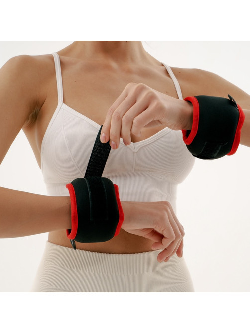 Утяжелители на запястье ONLYTOP, 2 шт.×200 г, красные