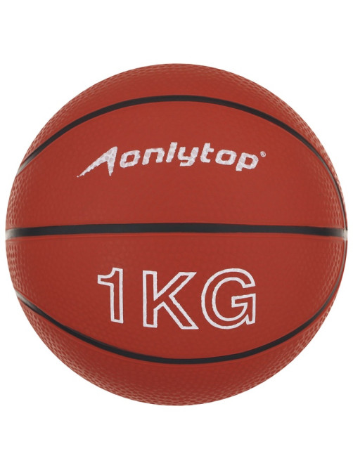 Медицинбол ONLYTOP, 1 кг, оранжевый