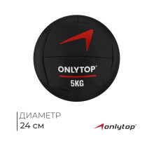 Медицинбол ONLYTOP, 5 кг, d=24 см