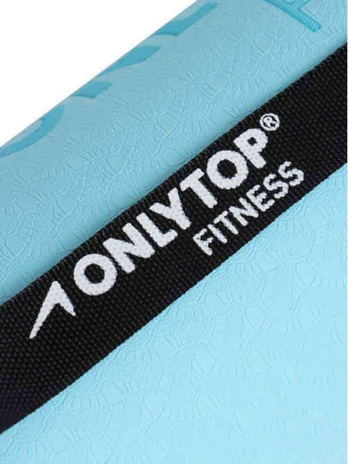 Коврик для фитнеса и йоги ONLYTOP, нескользящий, 183×61×0.6 см, серый, голубой