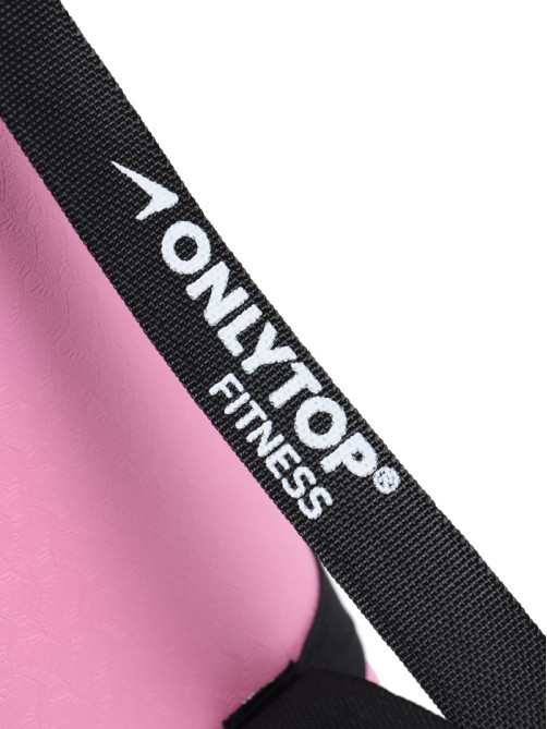 Коврик для фитнеса и йоги ONLYTOP, 183×61×0.6 см, серый, розовый
