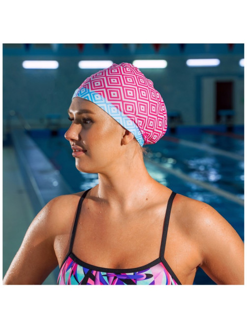 Шапочка для плавания взрослая ONLYTOP Swim, тканевая, обхват 54-60 см