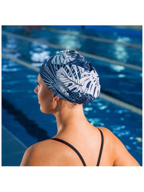 Шапочка для плавания взрослая ONLYTOP Swim «Тропики», тканевая, обхват 54-60 см