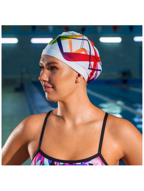 Шапочка для плавания взрослая ONLYTOP Swim, тканевая, обхват 54-60 см