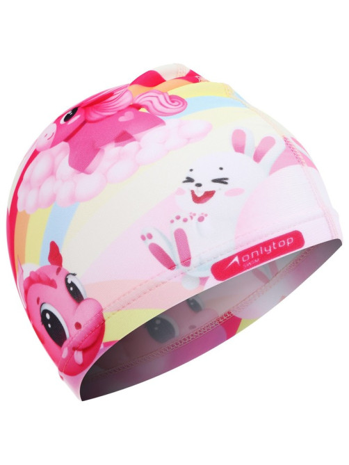 Шапочка для плавания детская ONLYTOP Cute, тканевая, обхват 46-52 см
