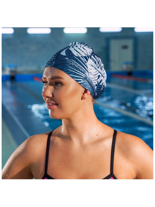 Шапочка для плавания взрослая ONLYTOP Swim «Тропики», тканевая, обхват 54-60 см
