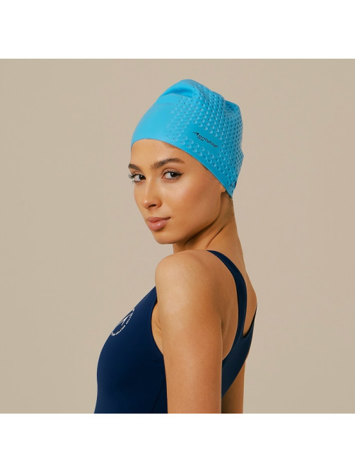 Шапочка для плавания взрослая ONLYTOP Swim, для длинных волос, силиконовая, обхват 54-60 см, МИКС