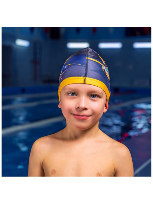 Шапочка для плавания детская ONLYTOP Swim GO, тканевая, обхват 46-52 см