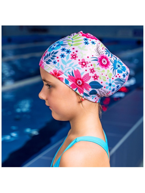 Шапочка для плавания детская ONLYTOP Swim «Цветочный мир», тканевая, обхват 46-52 см
