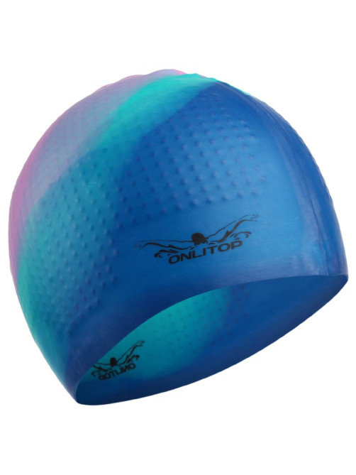Шапочка для плавания ONLYTOP, силиконовая, обхват 54-60 см, МИКС