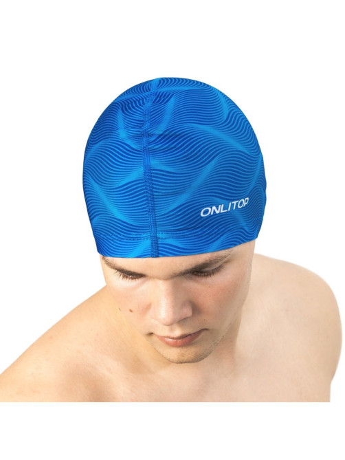 Шапочка для плавания взрослая ONLYTOP Swim, тканевая, обхват 54-60 см