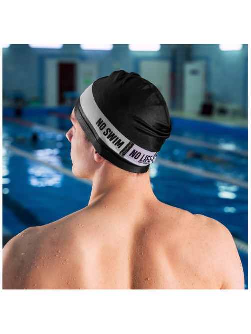 Шапочка для плавания взрослая ONLYTOP No swim. no life, тканевая, обхват 54-60 см