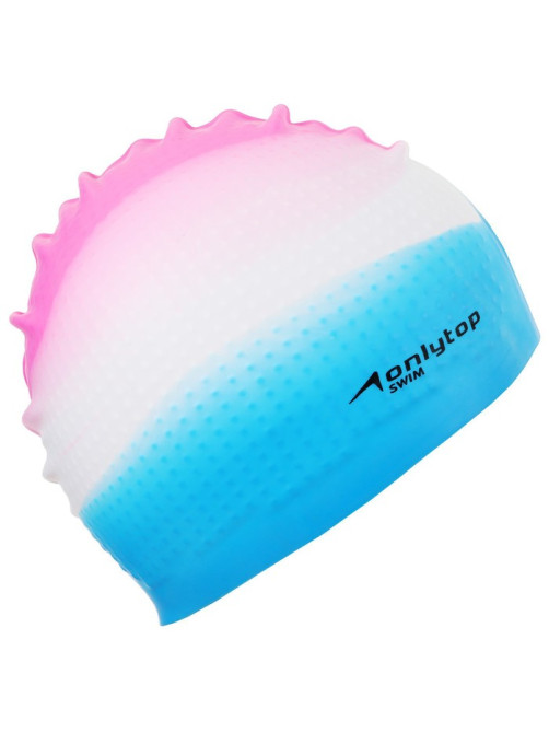 Шапочка для плавания ONLYTOP, силиконовая, обхват 54-60 см, МИКС