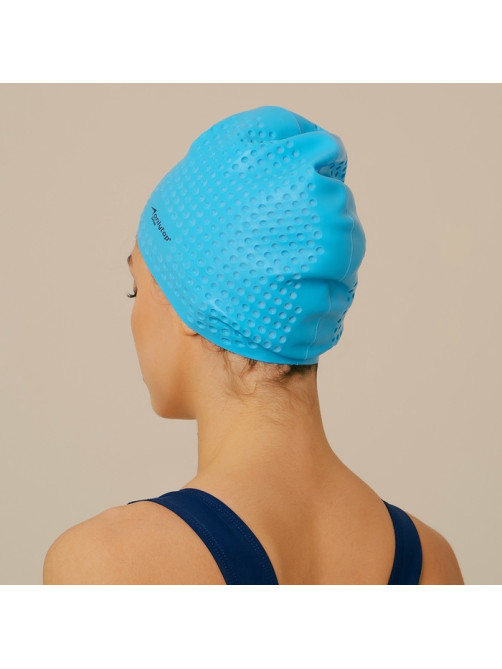 Шапочка для плавания взрослая ONLYTOP Swim, для длинных волос, силиконовая, обхват 54-60 см, МИКС