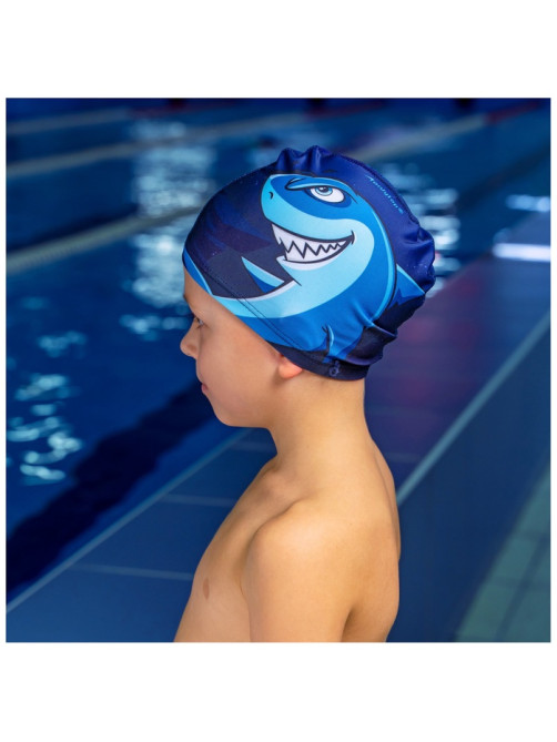 Шапочка для плавания детская ONLYTOP Swim «Акула», тканевая, обхват 46-52 см, МИКС